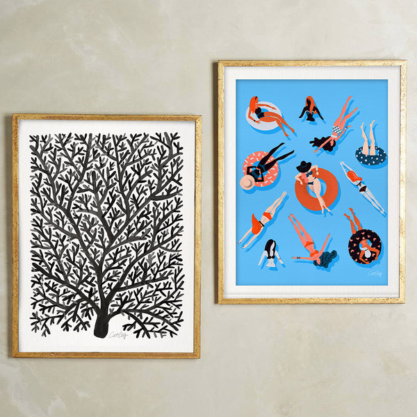 Swimming Ladies - Coral Blue