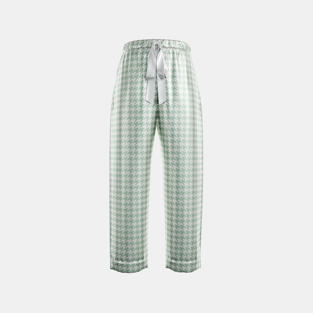 Blue Skies Houndstooth Silk PJ Bottoms
