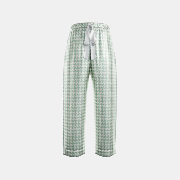 Blue Skies Houndstooth Silk PJ Bottoms