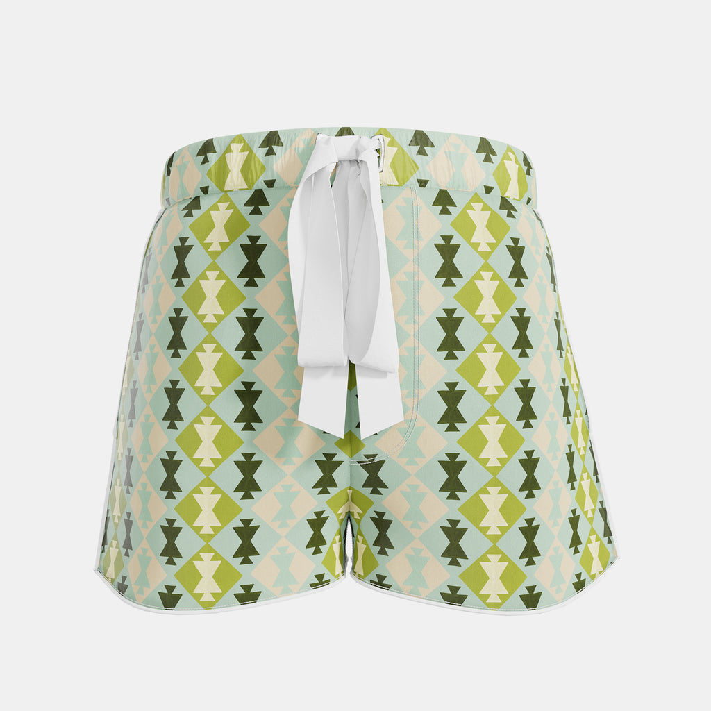 Chessboard Check Silk PJ Shorts