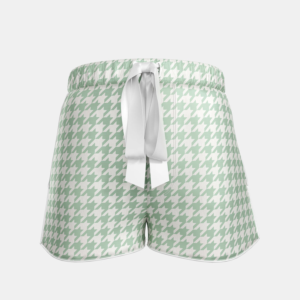 Blue Skies Houndstooth Silk PJ Shorts