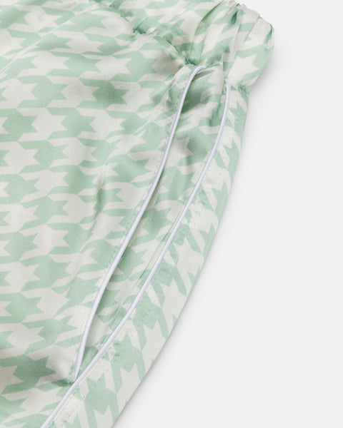Blue Skies Houndstooth Silk PJ Shorts