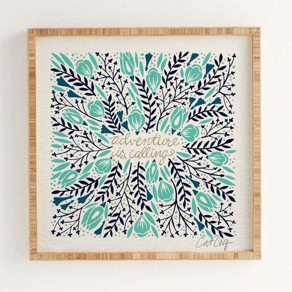 Adventure is Calling – Turquoise & Navy Palette • Art Print