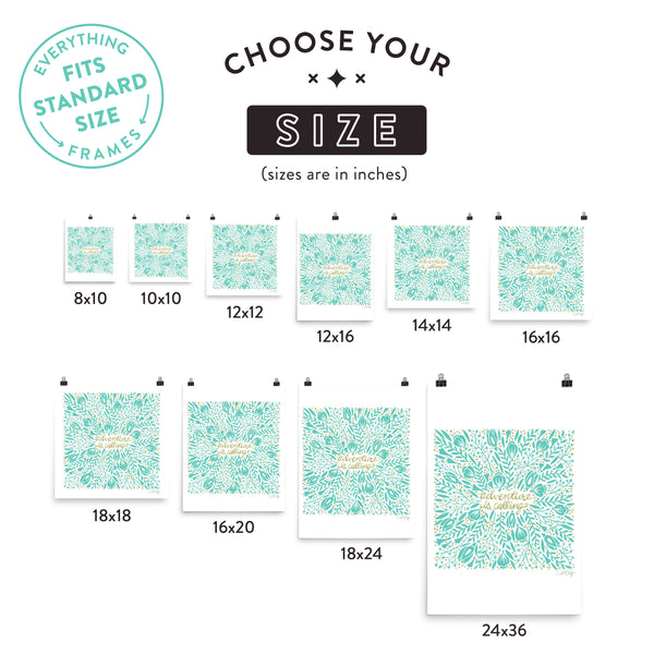 Adventure is Calling – Mint Palette • Art Print