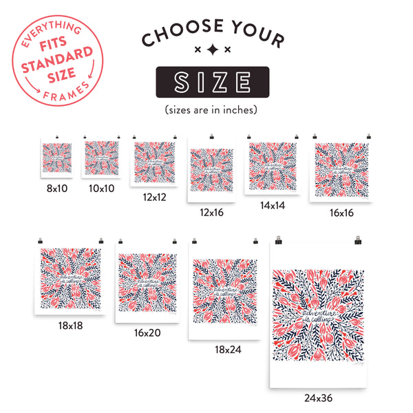 Adventure is Calling – Red & Black Palette • Art Print