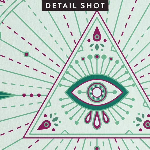 All-Seeing Eye Mandala – Mint Palette • Art Print