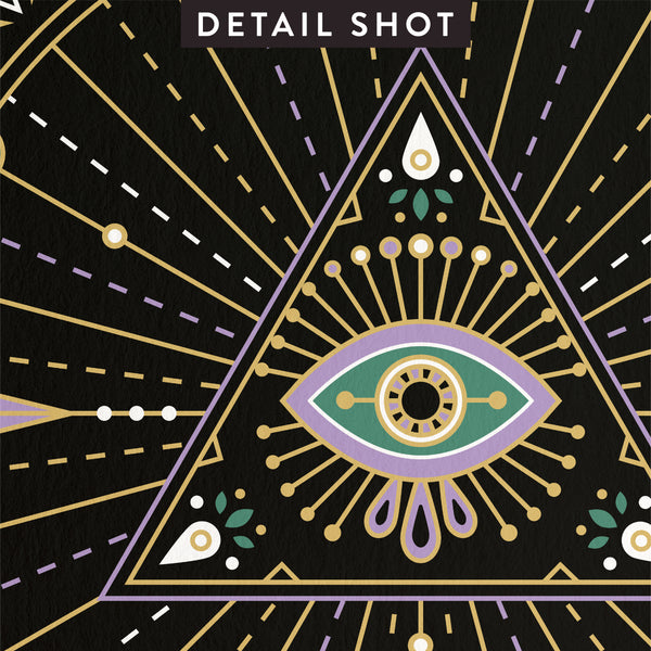 All-Seeing Eye Mandala – Black Palette • Art Print