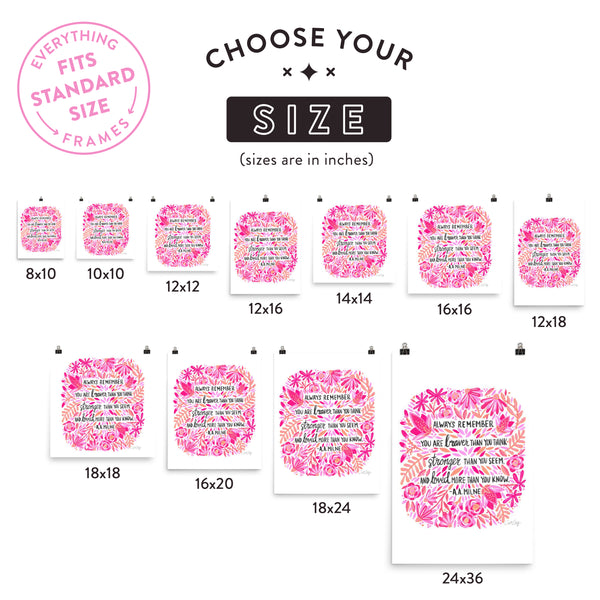 Always Remember – Pink Ombré Palette • Art Print