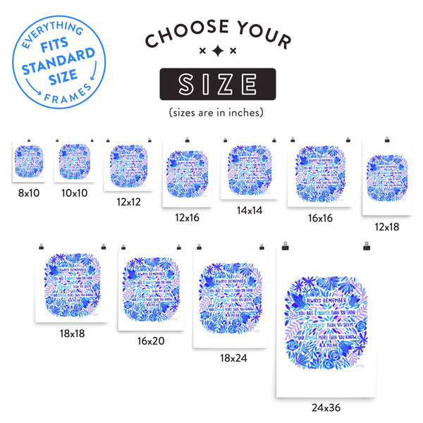 Always Remember – Indigo Palette • Art Print