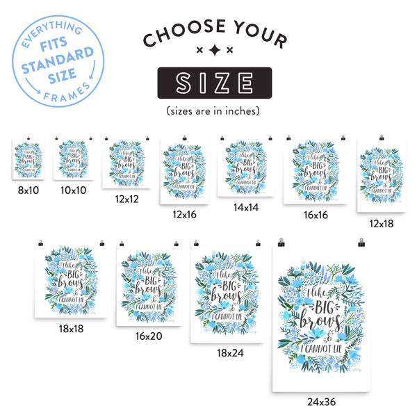 Big Brows – Blue Palette • Art Print