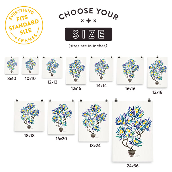 Bonsai Fruit Tree – Little Lemons • Art Print