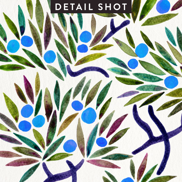 Bonsai Fruit Tree – Blue Palette • Art Print