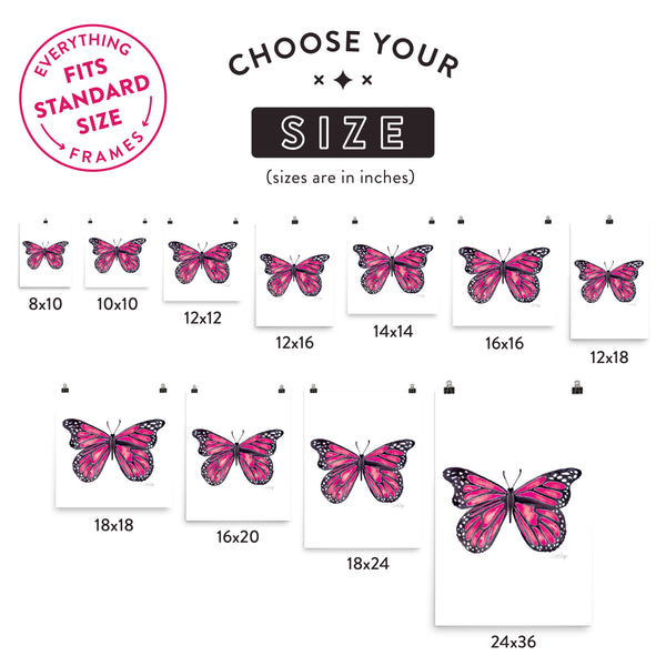 Butterfly – Pink Palette • Art Print