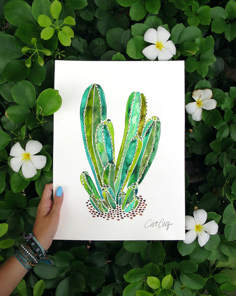 Cactus Cluster – Green Palette • Art Print