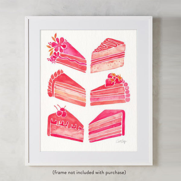 Cake Slices – Pink Ombré Palette • Art Print