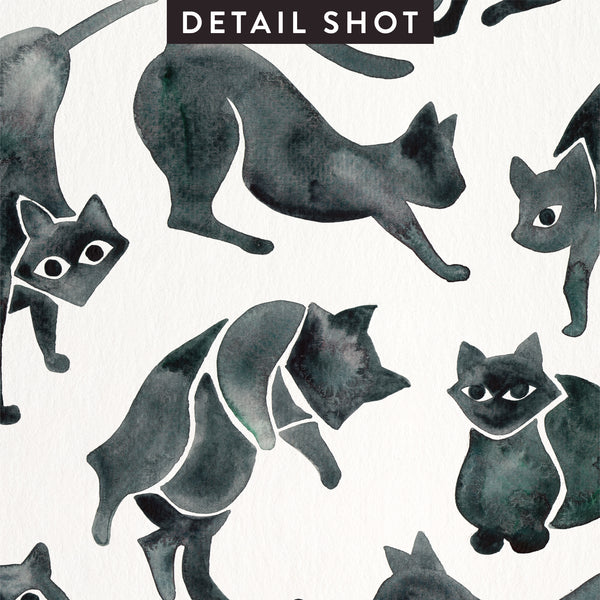 Cat Positions – Black Palette • Art Print