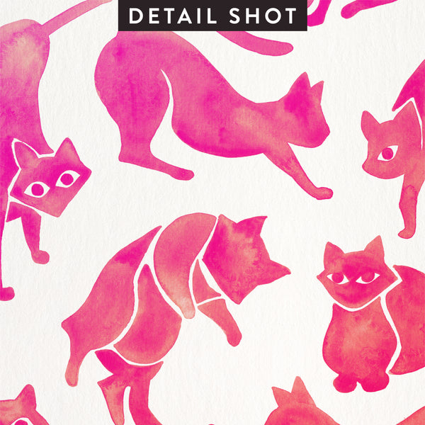 Cat Positions – Pink Ombré Palette • Art Print