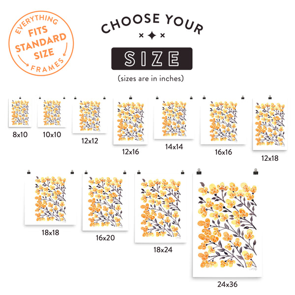 Cherry Blossoms – Yellow Palette • Art Print