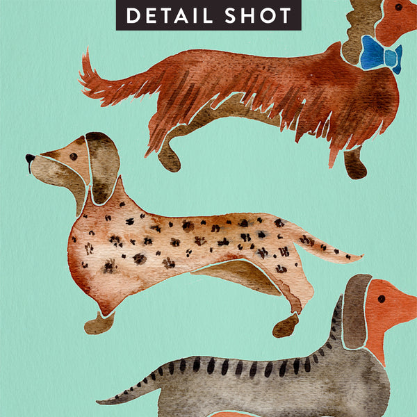 Dachshunds – Mint Palette • Art Print