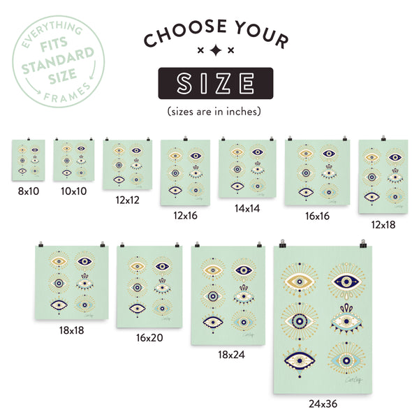 Evil Eyes – Mint Palette • Art Print