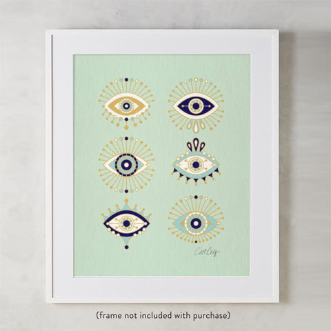 Evil Eyes – Mint Palette • Art Print