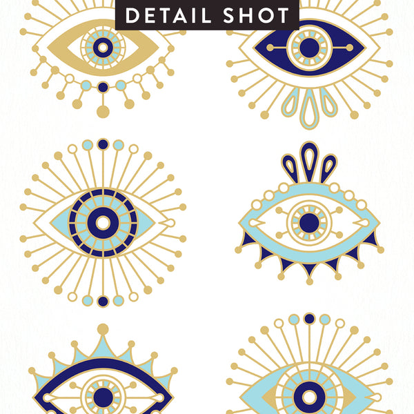 Evil Eyes – White Background • Art Print