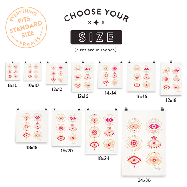 Evil Eyes – Pink Ombré Palette • Art Print