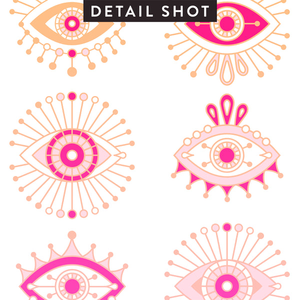 Evil Eyes – Pink Ombré Palette • Art Print