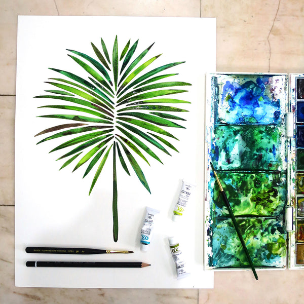 Fan Palm – Green Palette • Art Print