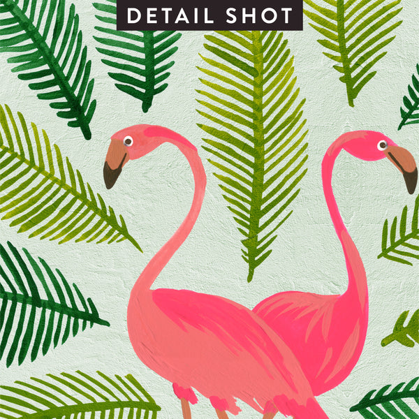 Flamingos and Fronds • Art Print
