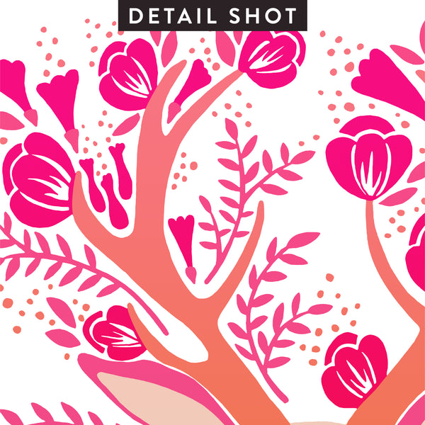 Floral Antlers – Pink Palette • Art Print