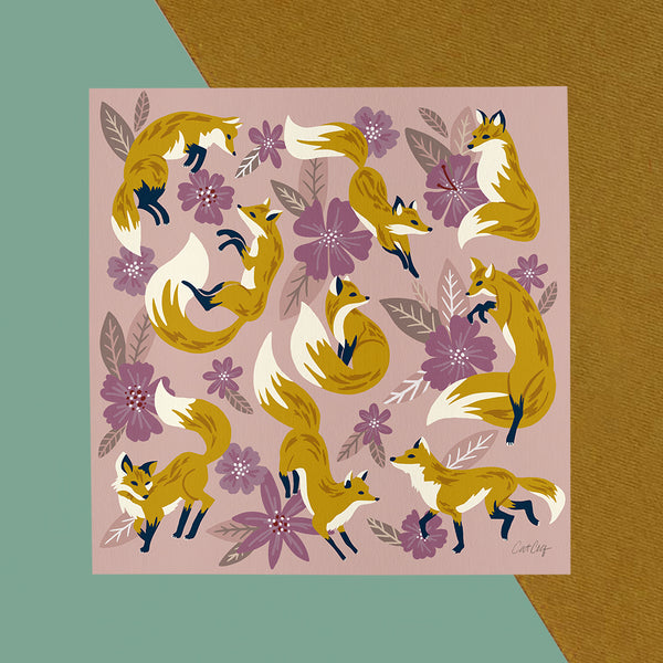 Foxes and Blooms - Lavender