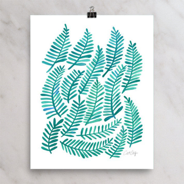Fronds – Turquoise Palette • Art Print