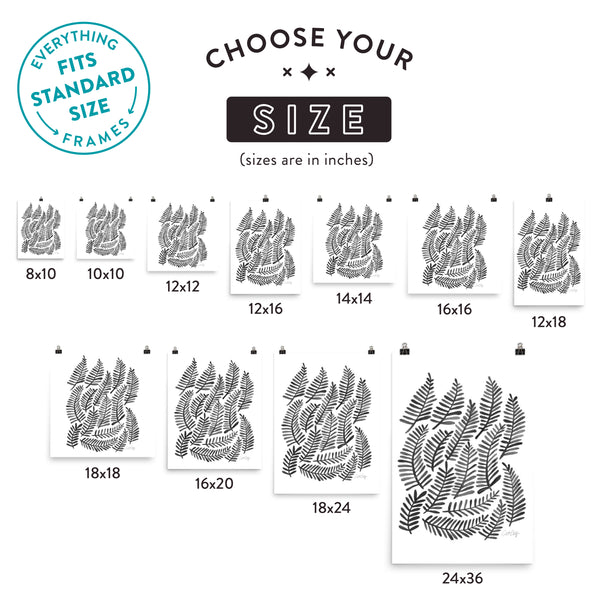 Fronds – Black Palette • Art Print