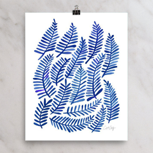 Fronds – Navy Palette • Art Print