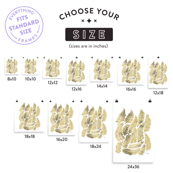 Fronds – Gold Palette • Art Print