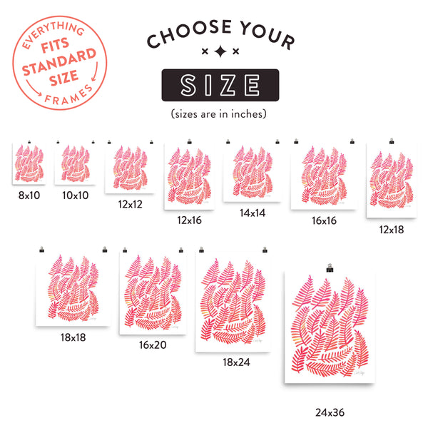 Fronds – Pink Palette • Art Print