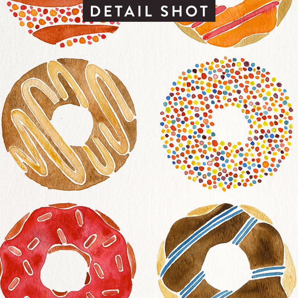 Half Dozen Donuts – Rainbow Palette • Art Print