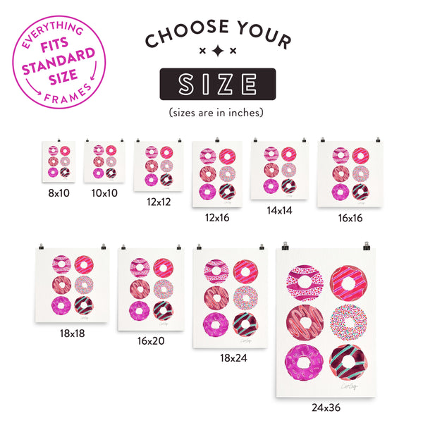 Half Dozen Donuts – Magenta Palette • Art Print