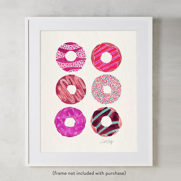 Half Dozen Donuts – Magenta Palette • Art Print