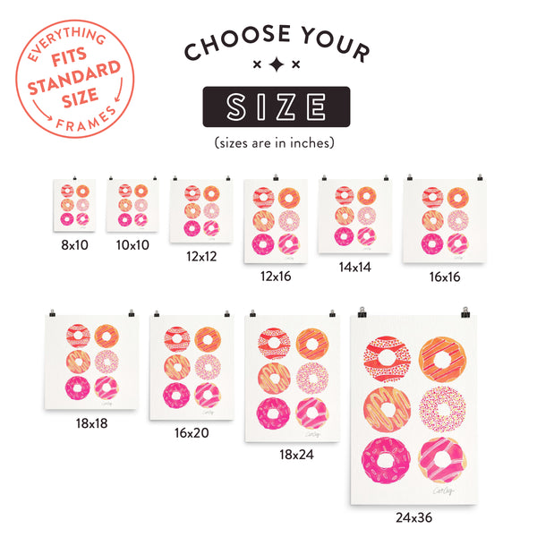 Half Dozen Donuts – Pink Ombré Palette • Art Print