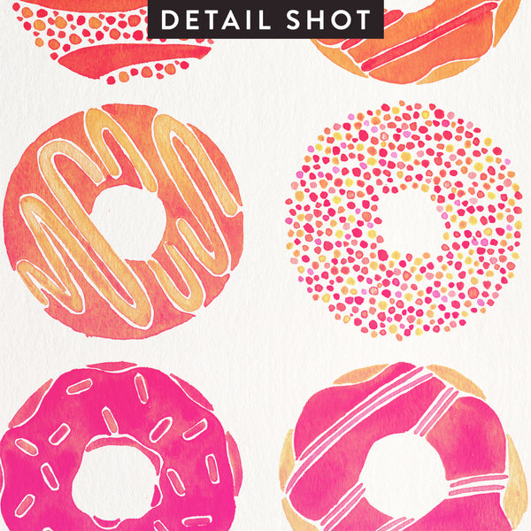 Half Dozen Donuts – Pink Ombré Palette • Art Print