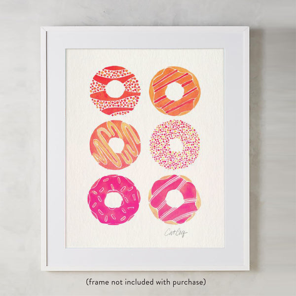 Half Dozen Donuts – Pink Ombré Palette • Art Print