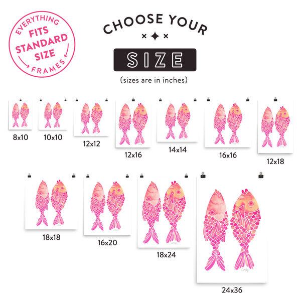 Indonesian Fish – Pink Palette • Art Print