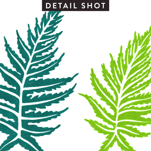 Inked Ferns – Green Ombré Ink • Art Print