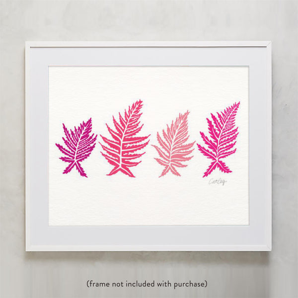 Inked Ferns – Pink Ombré Ink • Art Print