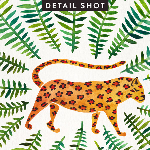 Jaguar – Green Leaves • Art Print