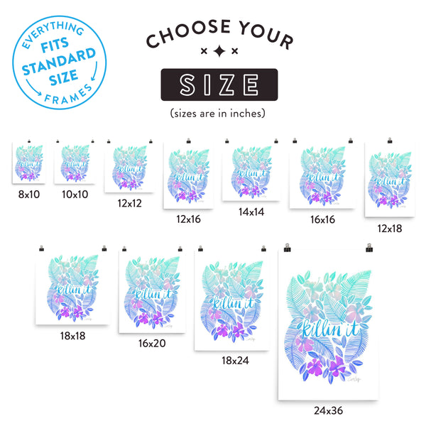 Killin' It – Turquoise Ombré Palette • Art Print