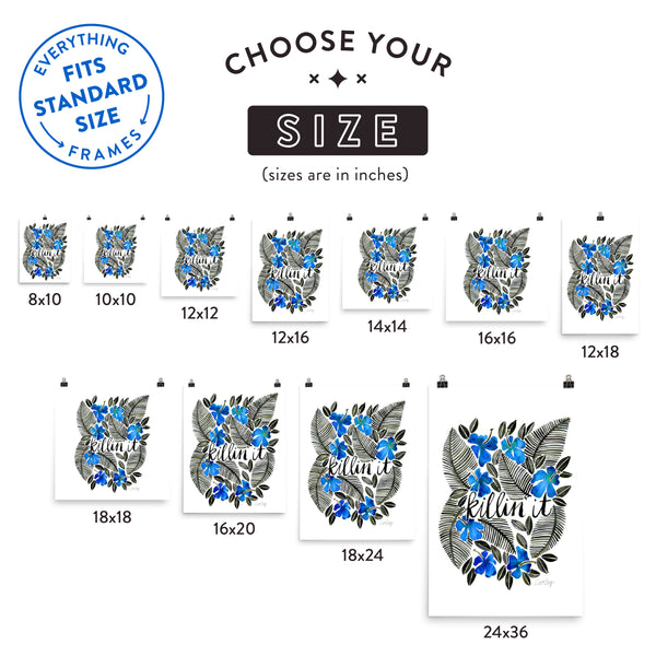 Killin' It – Navy & Black Palette • Art Print