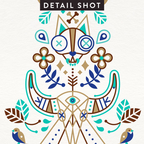 La Vie & La Mort – Turquoise & Brown Palette • Art Print